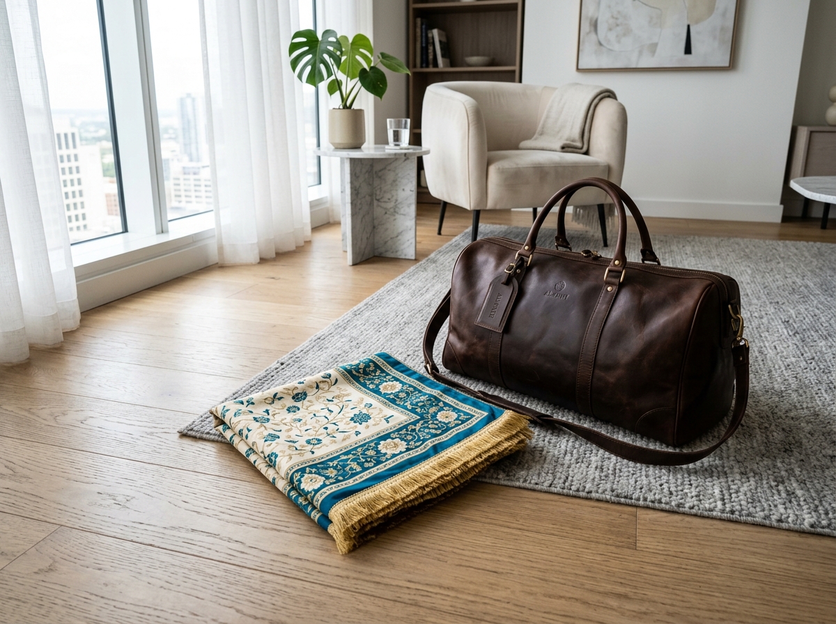 The Silk Route Travel prayer mat in Ocean Teal